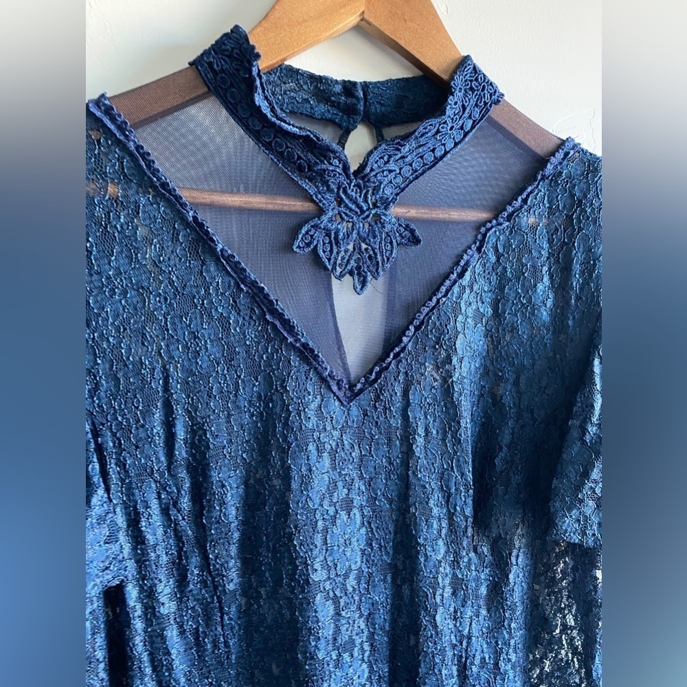 Vintage Dawn Joy Fashion - Navy Blue Lace dress - Picture 5 of 16